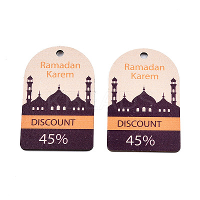 Single-Sided Printed Wood European Big Pendants WOOD-N005-94B-1