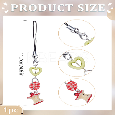1Pc Resin & Alloy Mobile Straps AJEW-LP0006-21B-1