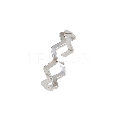 304 Stainless Steel Open Cuff Rings for Women LS-RJEW-K303-08P-1