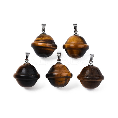 Natural Tiger Eye Pendants PORC-T132-053K-1
