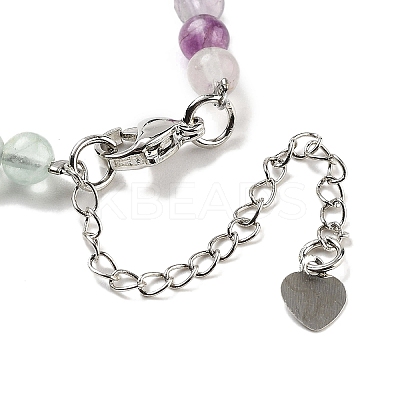 Natural Fluorite Round & Synthetic Non-magnetic Hematite & White Shell Beaded Bracelets for Women BJEW-K251-02B-1