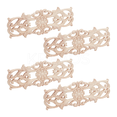 Wood Carved Onlay Applique Display Decoration WOOD-WH0124-119D-1