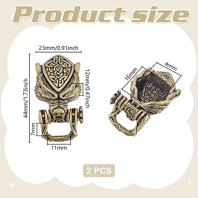 1Pc Brass Wolf Shackle Clasps KK-GA0002-23B-1