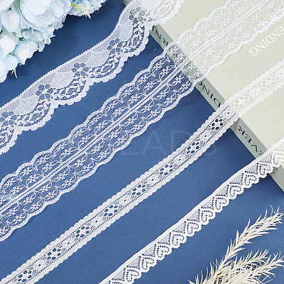 4 Styles Polyester Lace Trim OCOR-GF0005-25D-1