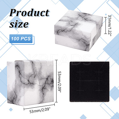 Square Cardboard Jewelry Boxes LS-CON-WH0092-46-1
