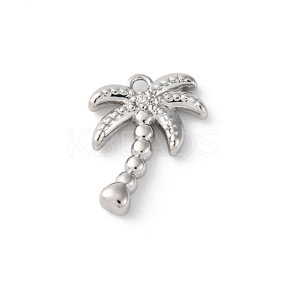 Brass Pave Clear Cubic Zirconia Pendants KK-V016-01P-1