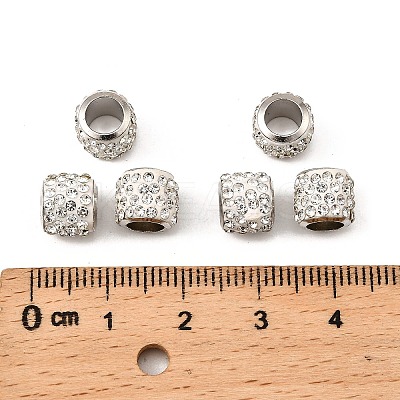 Rondelle Brass Rhinestone Beads CPDL-I003-01-1
