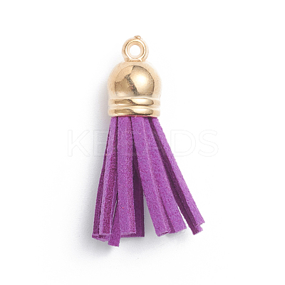 Faux Suede Cord Tassels Pendant Decorations HJEW-WH0006-18K-1