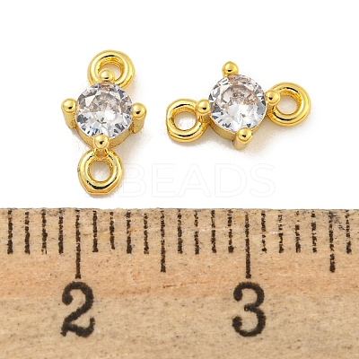 Rack Plating Brass Pave Clear Cubic Zirconia Links KKB-L215-047B-G-1