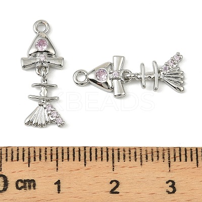 Brass Micro Pave Cubic Zirconia Pendants KK-C107-16P-1