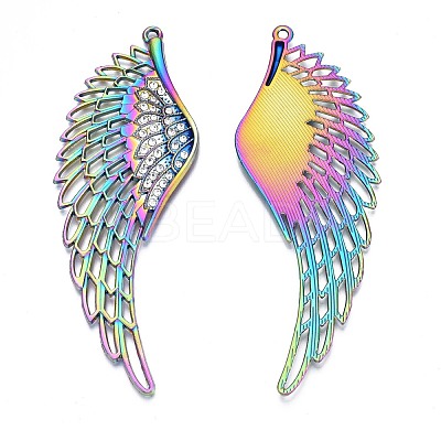 Rack Plating Rainbow Color Alloy Big Pendants PALLOY-N163-172A-1