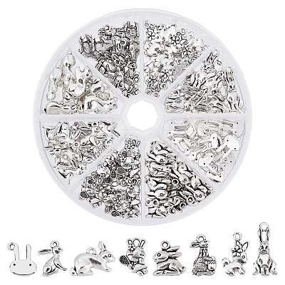 115Pcs 8 Style Tibetan Style Alloy Pendants TIBE-CA0001-18-1