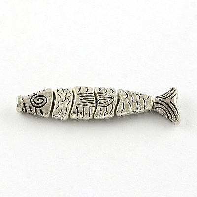 Fish Tibetan Style Alloy Combine Beads PALLOY-39315-AS-RS-1