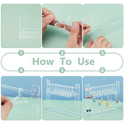 Coat Hanger Removable Acrylic Earring Displays EDIS-WH0041-02A-01-1