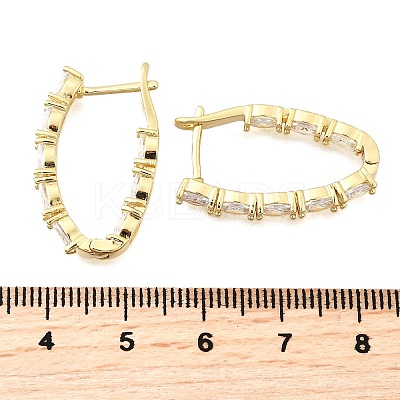Brass Micro Pave Clear Cubic Zirconia Hoop Earrings EJEW-Z121-11G-1