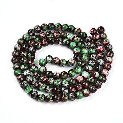 Baking Paint Glass Beads Strands X-DGLA-N003-8mm-A09-1
