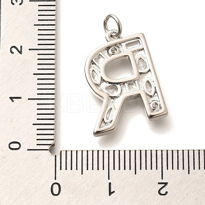 Brass Micro Pave Clear Cubic Zirconia Pendants KK-G521-01P-R-1