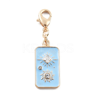 Alloy Rhinestone & Enamel Pendant Decoration HJEW-P021-01J-G-1