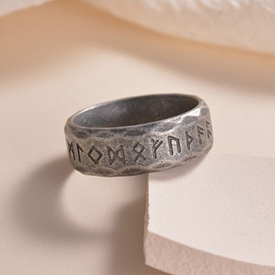 Viking Rune 304 Stainless Steel Finger Rings for Men WGDF4AB-55-1