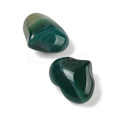 Natural Banded Agate(Dyed & Heated) Heart Palm Stone G-Q021-01D-1