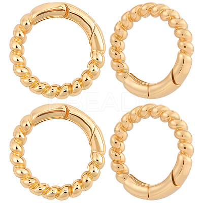 6Pcs Brass Spring Gate Clasps FIND-SC0020-67B-1