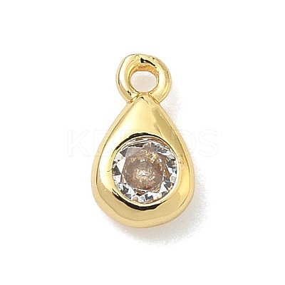 Brass Micro Pave Cubic Zirconia Charms KK-G548-20G-06-1