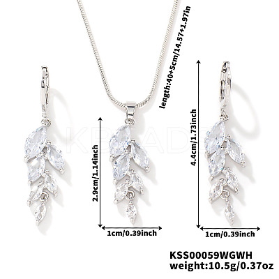 Fashionable European and American Style Brass Rhinestones Earrings & Necklaces for Women LQ2499-1-1