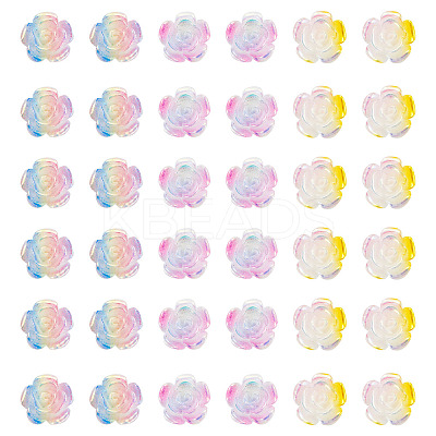 90Pcs 3 Colors Tricolor Opaque Resin Cabochons CRES-TA0001-44-1