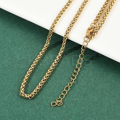 304 Stainless Steel Wheat Chains Necklaces for Unisex NJEW-K395-01B-G-1