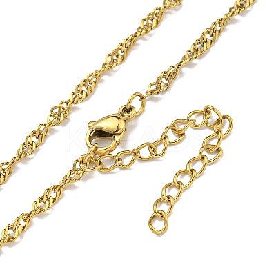 Ion Plating(IP) 201 Stainless Steel Wheat Chain Necklaces NJEW-R266-02G-1