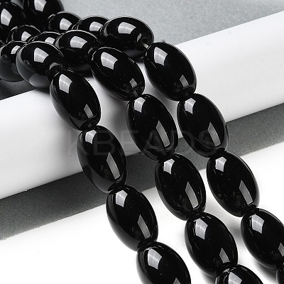 Natural Black Onyx Agate Beads Strands G-NH0019-C05-13-1