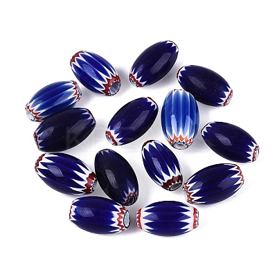 Handmade Millefiori Glass Barrel Beads LS-LA-N002-03C-1