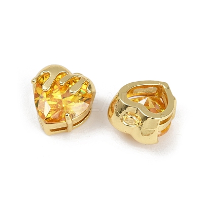 Brass Micro Pave Cubic Zirconia Charms KK-R226-06G-04-1