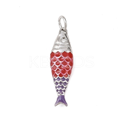 Brass Enamel Pendants KK-P339-08P-01-1