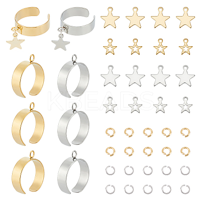 DIY Star Charm Cuff Ring Making Kit STAS-UN0051-40-1