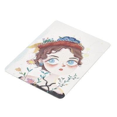 Rectangle Girl Print Paper Earring Necklace Display Card CDIS-M007-02D-1