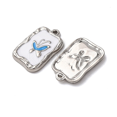 304 Stainless Steel Enamel Pendants STAS-P406-21P-1