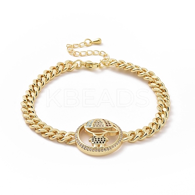 Cubic Zirconia Boy Link Bracelet BJEW-B068-08-1