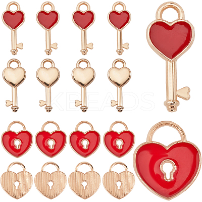 60Pcs 2 Styles Alloy Enamel Pendants ENAM-SC0005-25-1