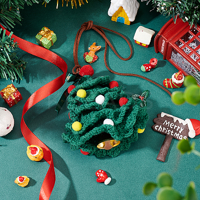 Crochet Christmas Tree Hanging Pendant Decorations HJEW-WH0007-14-1