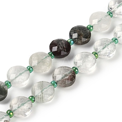 Natural Green Lodolite Quartz/Garden Quartz Beads Strands G-B094-A19-01-1
