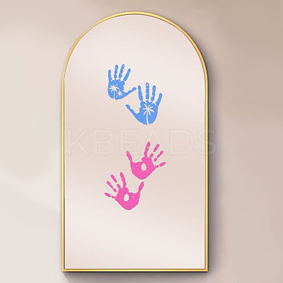 Waterproof Reflective Plastic Mirror Stickers DIY-WH0668-009-1