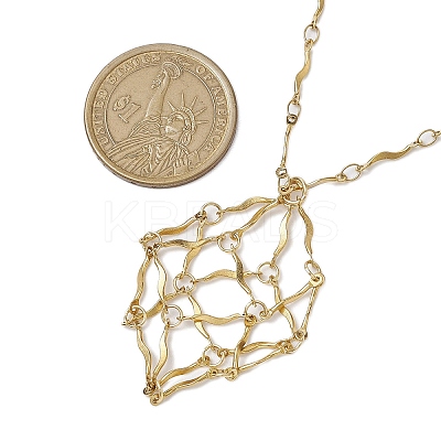 304 Stainless Steel Wavy Bar Link Chain Macrame Pouch Necklace Making NJEW-JN05064-02-1
