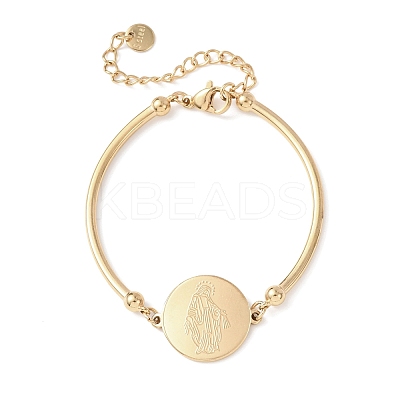 Religion 304 Stainless Steel Link Bracelets for Women LS-BJEW-F524-02C-G-1