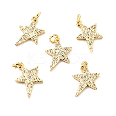 Brass Micro Pave Cubic Zirconia Pendants KK-E015-14G-1