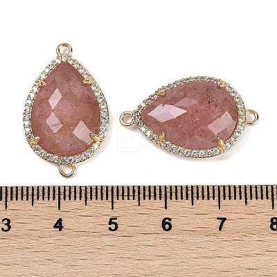 Natural Strawberry Quartz Faceted Teardrop Links G-B126-03G-05-1