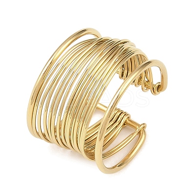 304 Stainless Steel Open Cuff for Women LS-RJEW-K306-01G-1