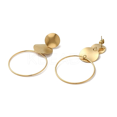 304 Stainless Steel Ring Dangle Stud Earrings for Women EJEW-Q781-29G-1