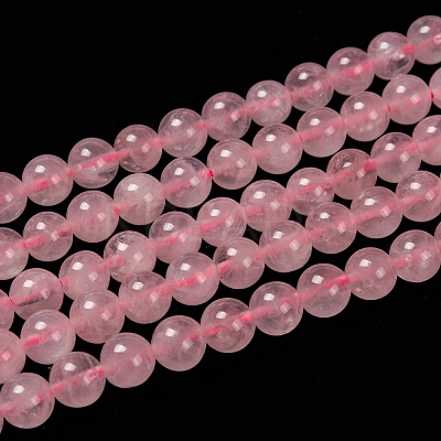 Natural Rose Quartz Beads Strands G-L104-8mm-01-1