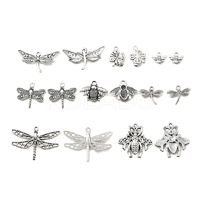 32Pcs 8 Style Tibetan Style Alloy Pendants TIBEP-FP0001-08-1